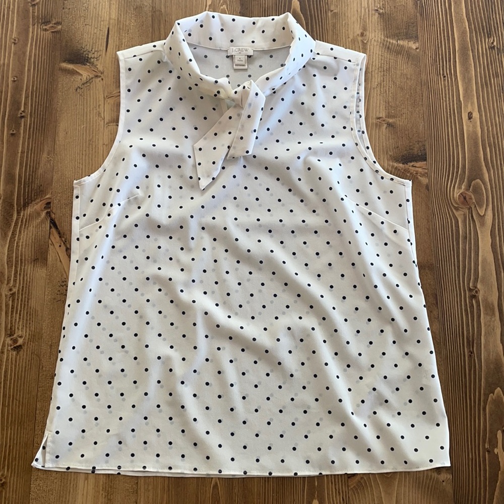 J CREW Sleeveless tie neck blouse